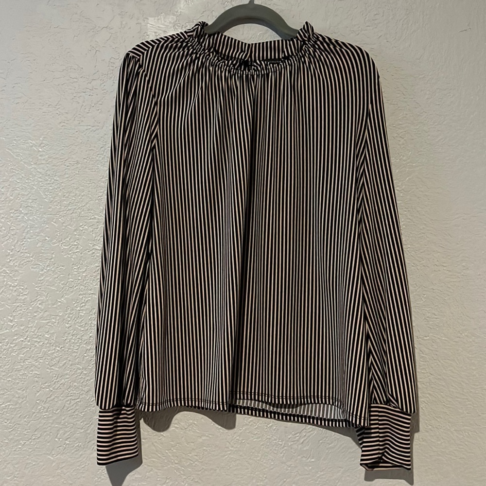 Tan and black blouse